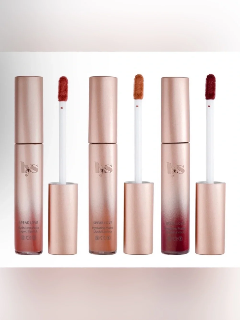 LYS Beauty Speak Love 3-Piece Matte Liquid Lipstick Set - NEW